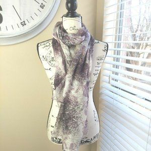 Coldwater Creek Scarve women one Size gauze puerple white